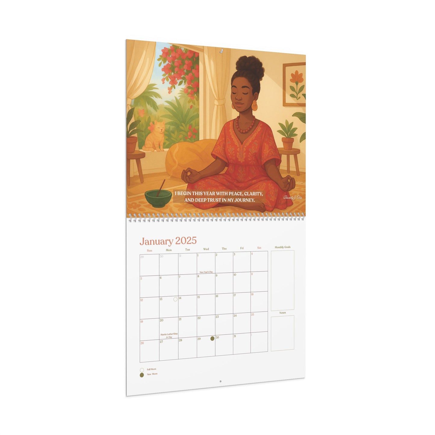 Sweet Synchronicity 2025 Cozy Wall Calendar - Mindfulness & Inspirational Affirmations