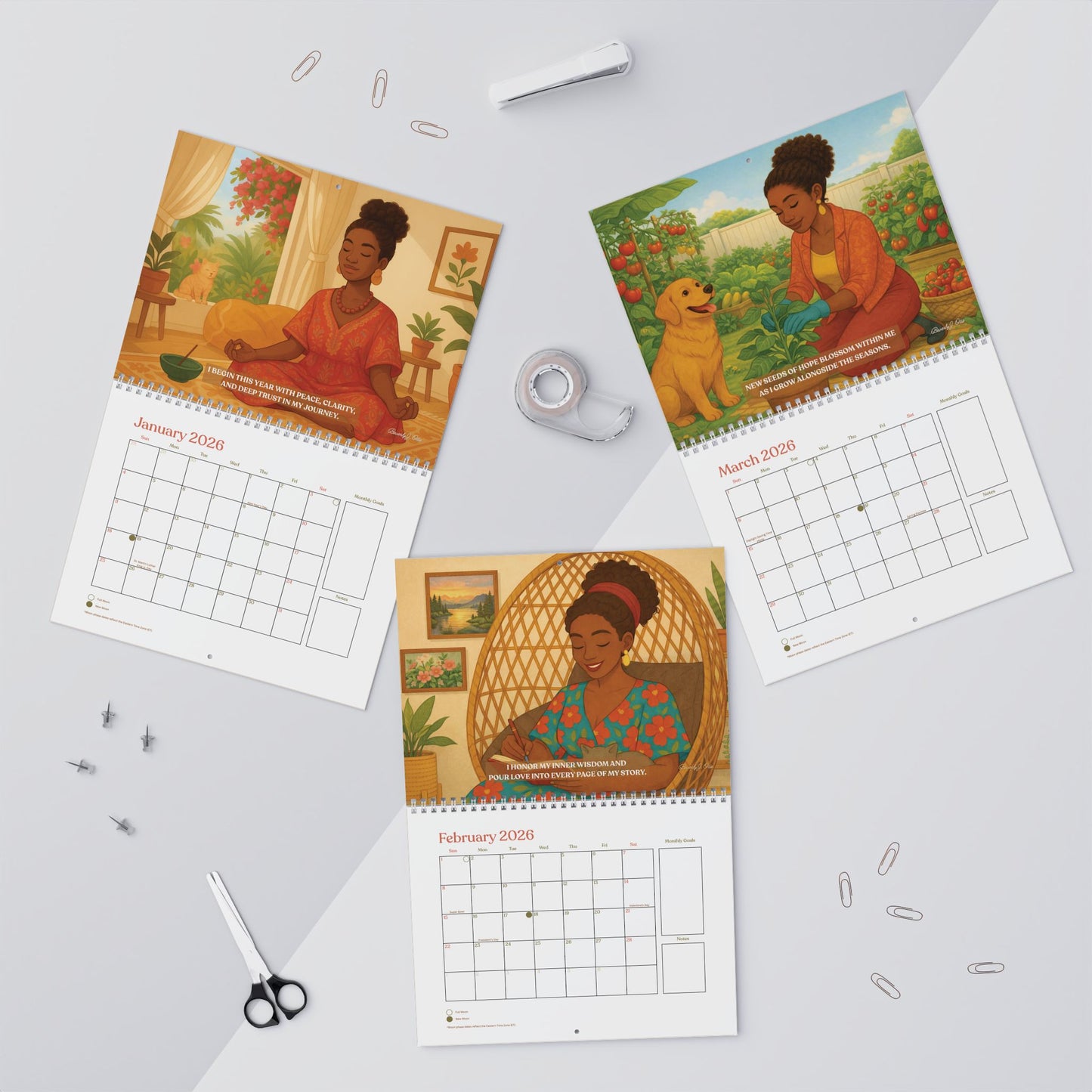 Sweet Synchronicity 2026 Cozy Wall Calendar - Mindfulness & Inspirational Affirmations