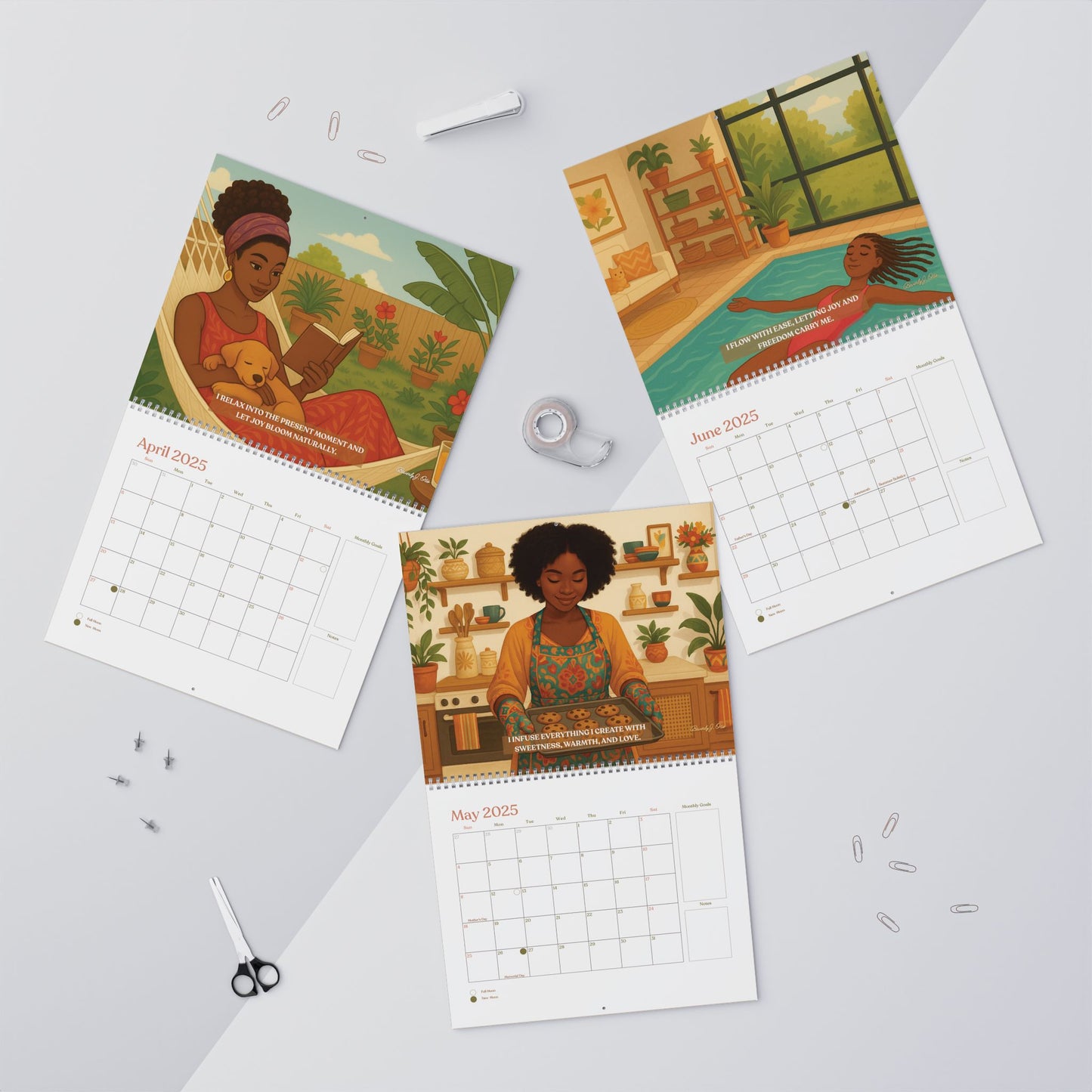 Sweet Synchronicity 2025 Cozy Wall Calendar - Mindfulness & Inspirational Affirmations
