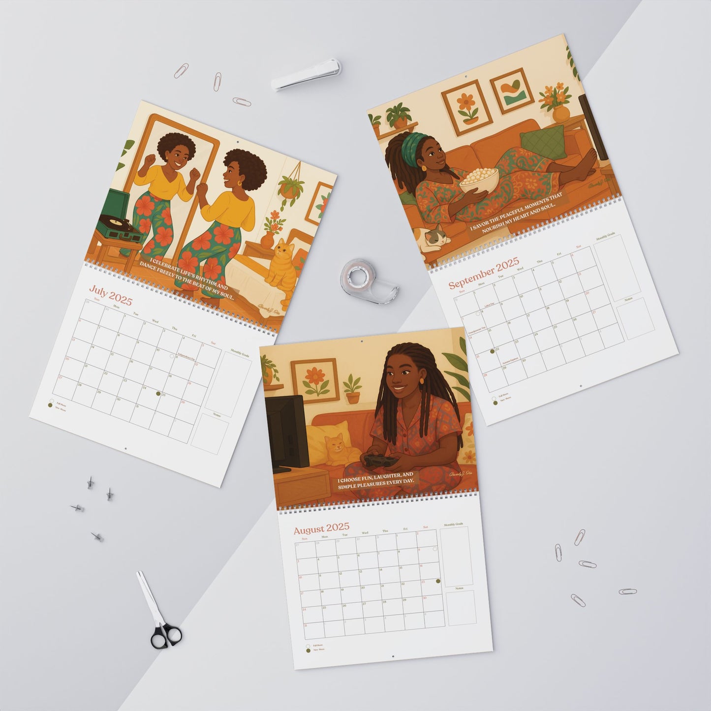 Sweet Synchronicity 2025 Cozy Wall Calendar - Mindfulness & Inspirational Affirmations