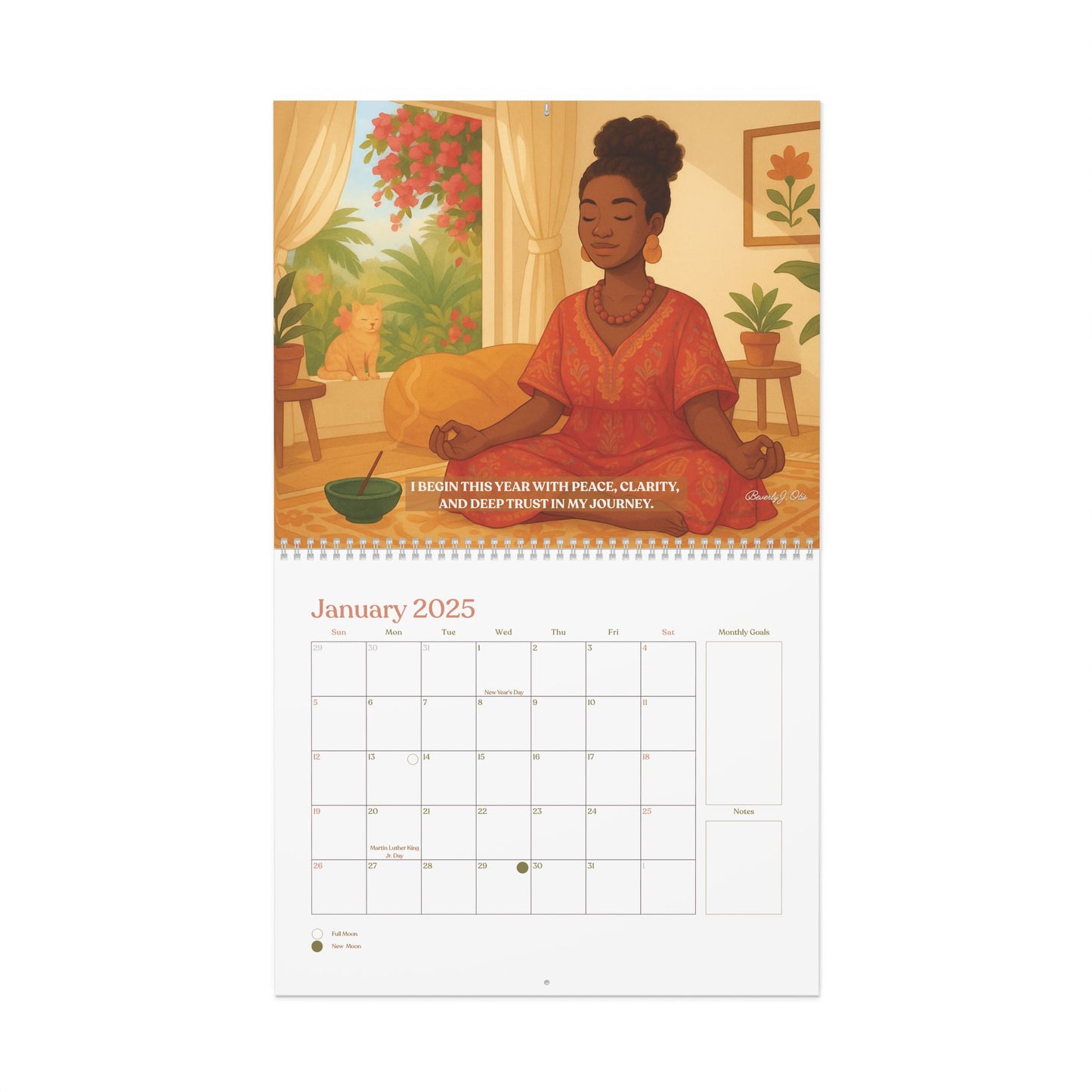 Sweet Synchronicity 2025 Cozy Wall Calendar - Mindfulness & Inspirational Affirmations