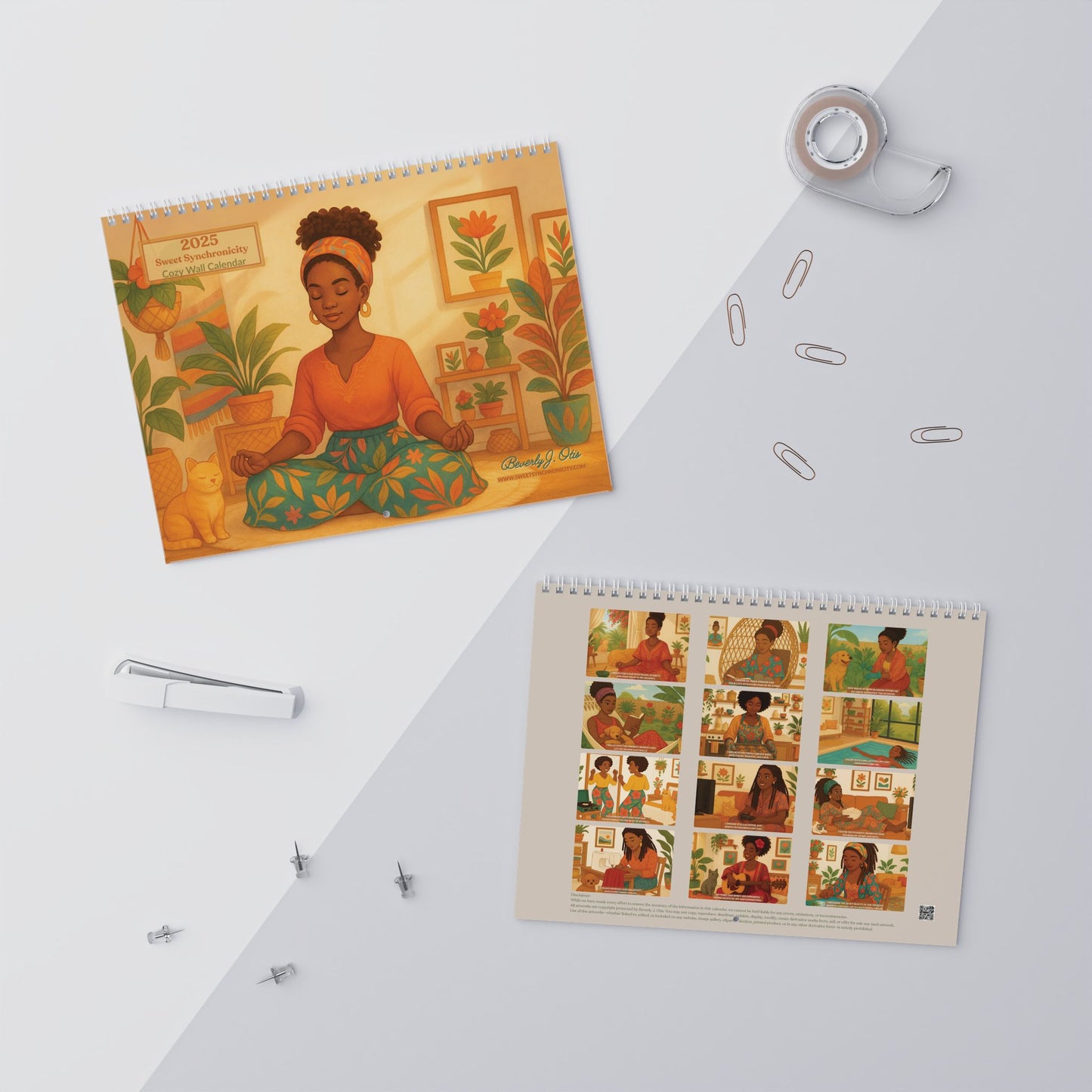 Sweet Synchronicity 2025 Cozy Wall Calendar - Mindfulness & Inspirational Affirmations